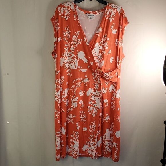 Liz Claiborne Plus Short Sleeve Wrap Dress New PXXL - Picture 1 of 16